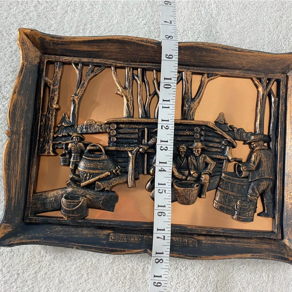 Vintage Coppercraft 3D Wall Art Copper Metalware Plaques Maple Sugar Time - Picture 5 of 15